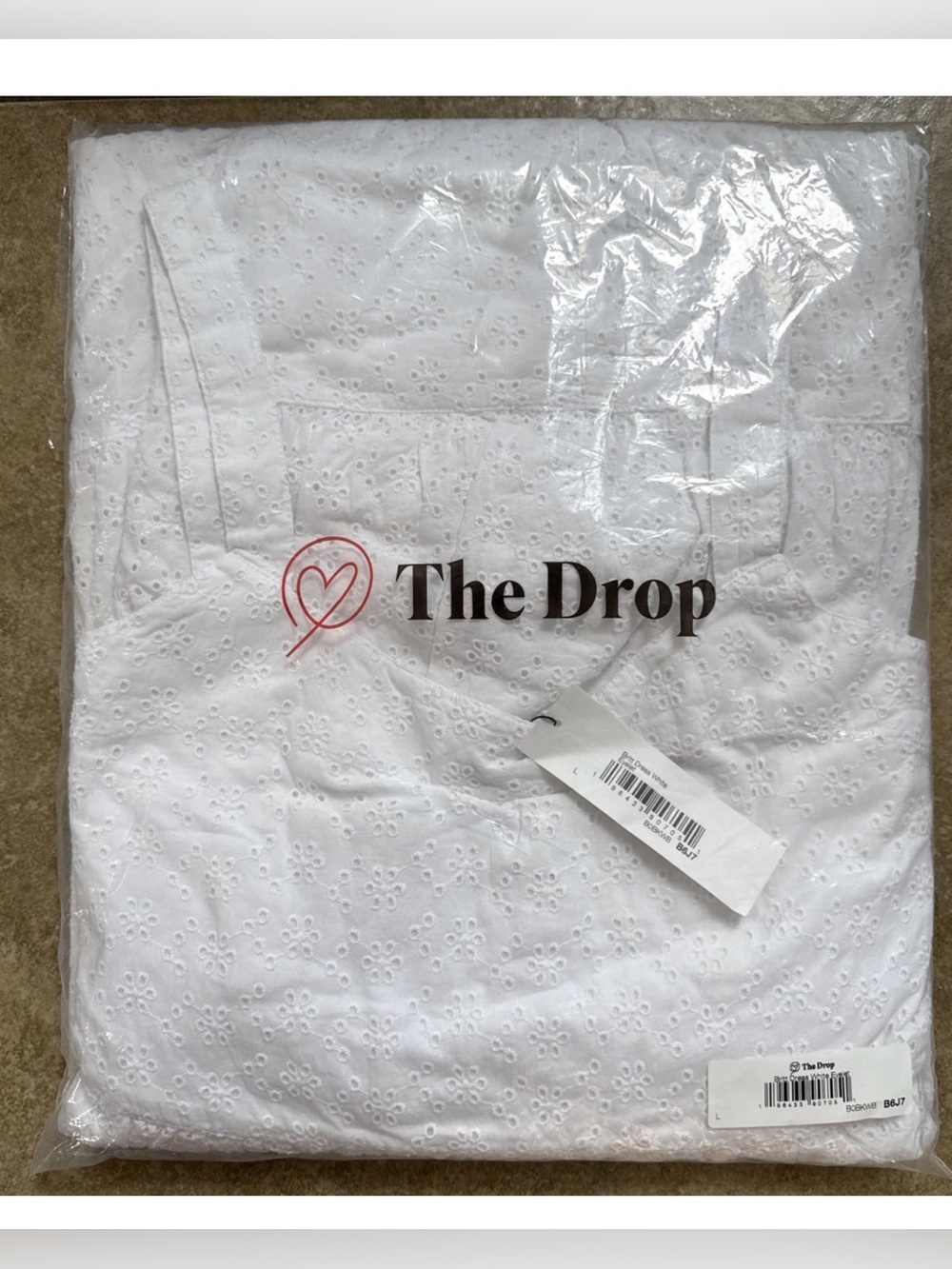 The Drop Britt Dress White Eyelet Women’s Size Large New FAST SHIPPING $69MSRP - Picture 6 of 6